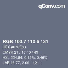 カラーコード: RGB 103.7 110.6 131 | qconv.com