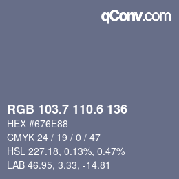 カラーコード: RGB 103.7 110.6 136 | qconv.com