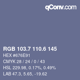 カラーコード: RGB 103.7 110.6 145 | qconv.com