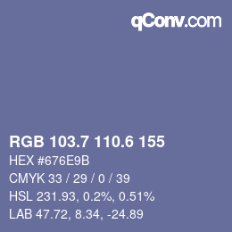 カラーコード: RGB 103.7 110.6 155 | qconv.com