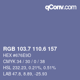 カラーコード: RGB 103.7 110.6 157 | qconv.com