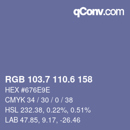 カラーコード: RGB 103.7 110.6 158 | qconv.com