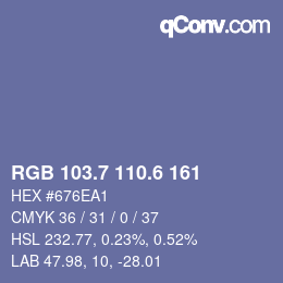 カラーコード: RGB 103.7 110.6 161 | qconv.com