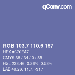 カラーコード: RGB 103.7 110.6 167 | qconv.com