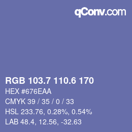 カラーコード: RGB 103.7 110.6 170 | qconv.com