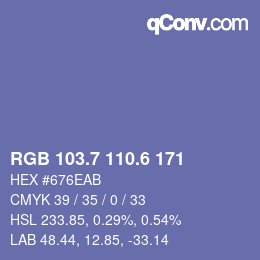 カラーコード: RGB 103.7 110.6 171 | qconv.com