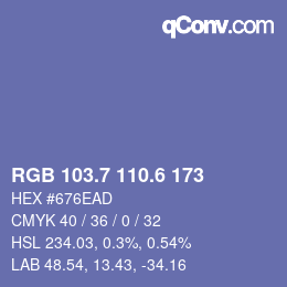 カラーコード: RGB 103.7 110.6 173 | qconv.com