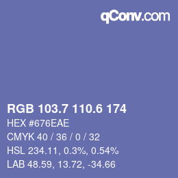 カラーコード: RGB 103.7 110.6 174 | qconv.com