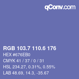 カラーコード: RGB 103.7 110.6 176 | qconv.com