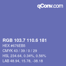 カラーコード: RGB 103.7 110.6 181 | qconv.com