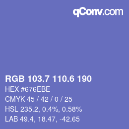 カラーコード: RGB 103.7 110.6 190 | qconv.com