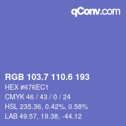 カラーコード: RGB 103.7 110.6 193 | qconv.com