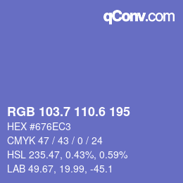 カラーコード: RGB 103.7 110.6 195 | qconv.com