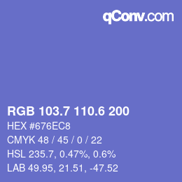 カラーコード: RGB 103.7 110.6 200 | qconv.com