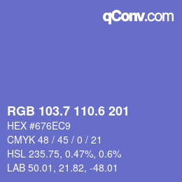 カラーコード: RGB 103.7 110.6 201 | qconv.com