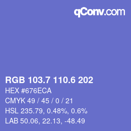 カラーコード: RGB 103.7 110.6 202 | qconv.com