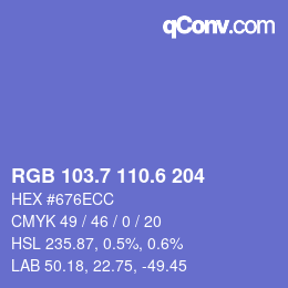 カラーコード: RGB 103.7 110.6 204 | qconv.com