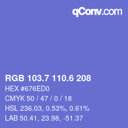 カラーコード: RGB 103.7 110.6 208 | qconv.com