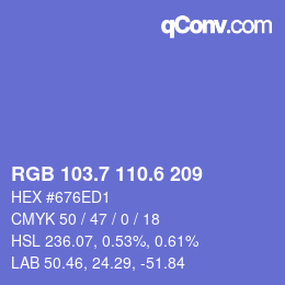 カラーコード: RGB 103.7 110.6 209 | qconv.com