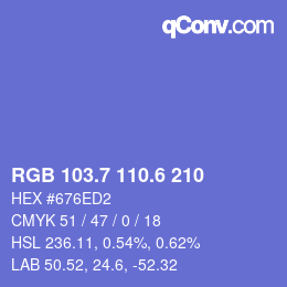 カラーコード: RGB 103.7 110.6 210 | qconv.com