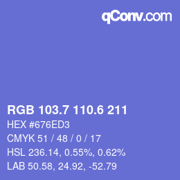 カラーコード: RGB 103.7 110.6 211 | qconv.com