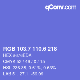 カラーコード: RGB 103.7 110.6 218 | qconv.com