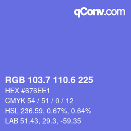 カラーコード: RGB 103.7 110.6 225 | qconv.com