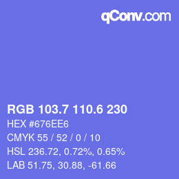 カラーコード: RGB 103.7 110.6 230 | qconv.com