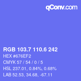 カラーコード: RGB 103.7 110.6 242 | qconv.com