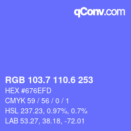 カラーコード: RGB 103.7 110.6 253 | qconv.com