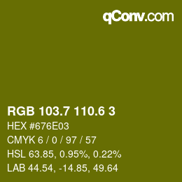 カラーコード: RGB 103.7 110.6 3 | qconv.com