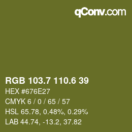 カラーコード: RGB 103.7 110.6 39 | qconv.com