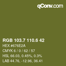 カラーコード: RGB 103.7 110.6 42 | qconv.com