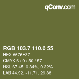 カラーコード: RGB 103.7 110.6 55 | qconv.com