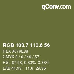 カラーコード: RGB 103.7 110.6 56 | qconv.com