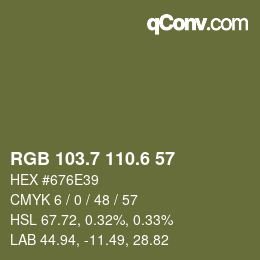 カラーコード: RGB 103.7 110.6 57 | qconv.com