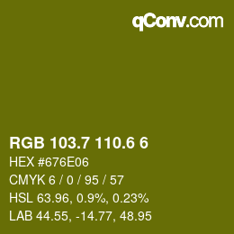 カラーコード: RGB 103.7 110.6 6 | qconv.com