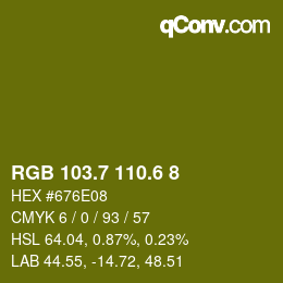 カラーコード: RGB 103.7 110.6 8 | qconv.com