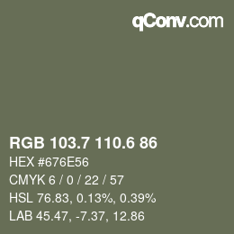カラーコード: RGB 103.7 110.6 86 | qconv.com