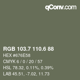 カラーコード: RGB 103.7 110.6 88 | qconv.com