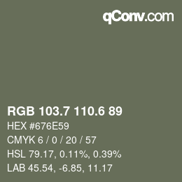 カラーコード: RGB 103.7 110.6 89 | qconv.com