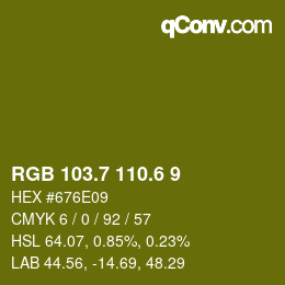 カラーコード: RGB 103.7 110.6 9 | qconv.com