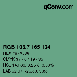 カラーコード: RGB 103.7 165 134 | qconv.com