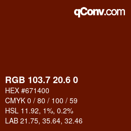 カラーコード: RGB 103.7 20.6 0 | qconv.com