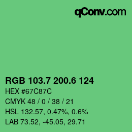 カラーコード: RGB 103.7 200.6 124 | qconv.com