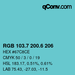 カラーコード: RGB 103.7 200.6 206 | qconv.com