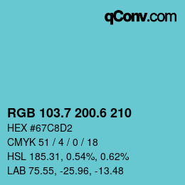 カラーコード: RGB 103.7 200.6 210 | qconv.com