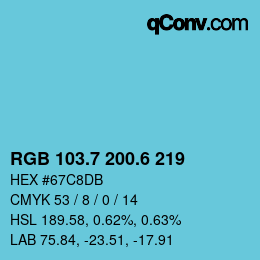 カラーコード: RGB 103.7 200.6 219 | qconv.com