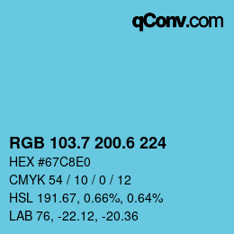 カラーコード: RGB 103.7 200.6 224 | qconv.com