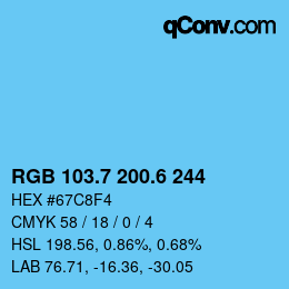カラーコード: RGB 103.7 200.6 244 | qconv.com
